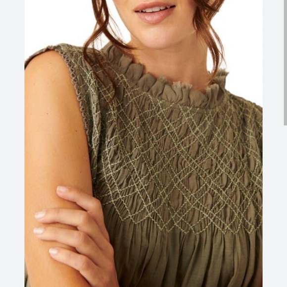 Free People Shea Mini Dress in Dried Basil S NWT - Picture 5 of 8